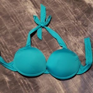 Teal green bikini top